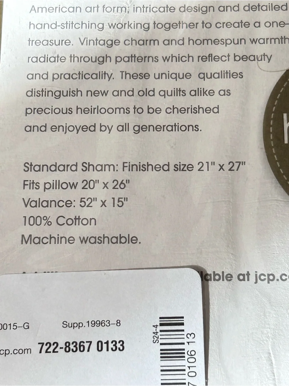 Vintage New Old Stock JC Penney Home Collection Heirloom Quality Quilt & Shams